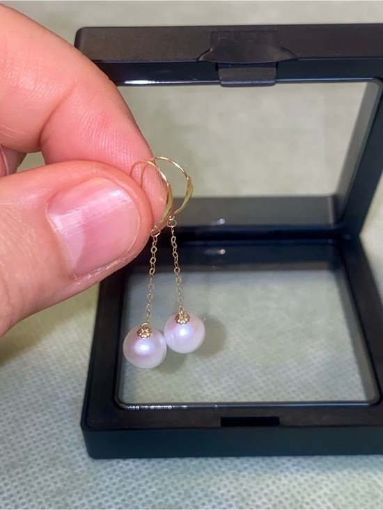 Jewelry - Delicate 18K Gold Pearl Drop Earrings - White Pearls